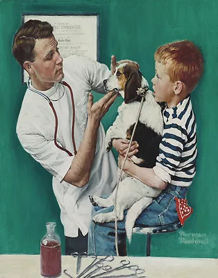 Norman Rockwell The Veterinarian Print 11 X 14 • $25