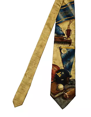 Eagles Wings West Virginia Mountaineers Necktie Mens Multicolor Silk Collegiate • $9.99