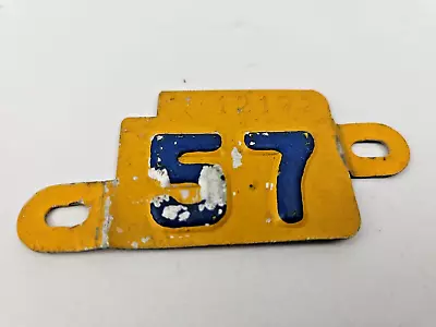 Vintage DMV 1957 Car Registration Tags Metal Original Collectible USA Mancave • $26.95