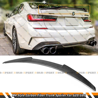 FOR 2019-2024 BMW G20 M340i 330i G80 M3 M4 STYLE REAL CARBON FIBER TRUNK SPOILER • $135.99