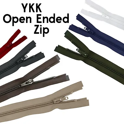 YKK Branded Open Ended Zip Nylon Zipper DIY Choice Of Length Color Jackets Coats • £6.69