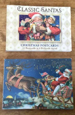 20 Christmas Postcards With Cover Santa Themed MICHEL & CO. Partial Set USA • $11.95