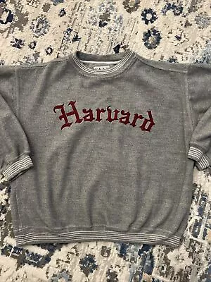 Vintage 90s Harvard University Sweatshirt XL Grey Boxy See Details Gear • $32.95