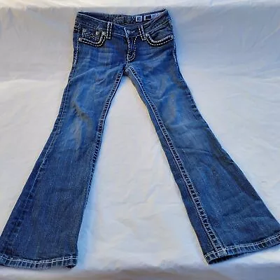 Miss Me Jeans Womens Irene Bootcut Boot Jeans Size 28 Blue  Hot Style Distress • $53.99