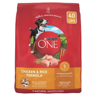 Purina ONE Plus Dry Dog Food For Adult Dogs Protein Rich Chicken & Rice 40 Lb • $54.43