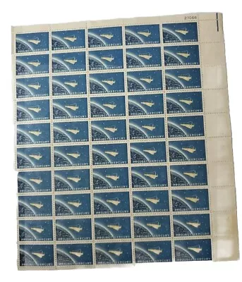 US Man In Space Stamp Project Mercury Sheet OF 50 Stamps 4 Cent Distressed  • $19.97