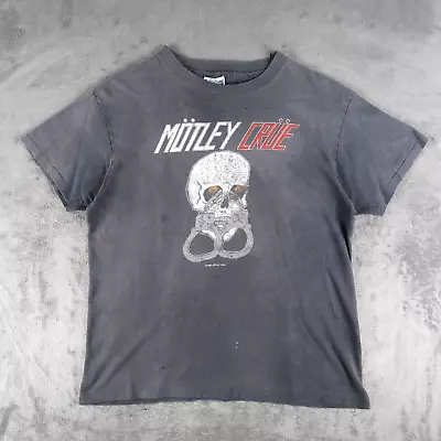 Vintage 80s MOTLEY CRUE T Shirt Single Stitch Faded Black Shout At The Devil • $234.88