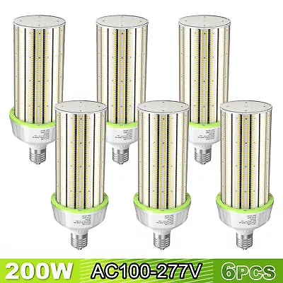 6Pcs 200W LED Corn Light Bulb E39 Mogul Base Replace 1000W MH HPS Warehouse Lamp • $564.08