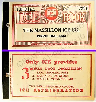 ICE COUPON BOOKLET - THE MASSILLON ICE COMPANY MASSILLON OHIO - C1930's • $12.75