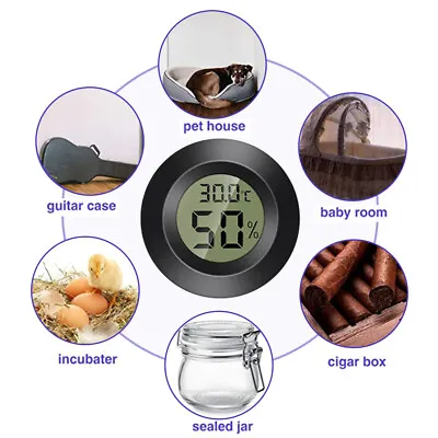 Mini Digital Thermometer Hygrometer Indoor Humidity Temp Test Fr Home Greenhouse • $6.99