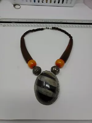 Vintage Massive Tribal Horn Statement Necklace • $29.99