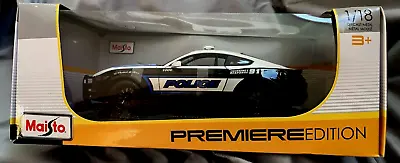 Maisto Premier Edition 2015 Ford Mustang GT Police Car 1:18 Die-Cast On Stand • $49.72