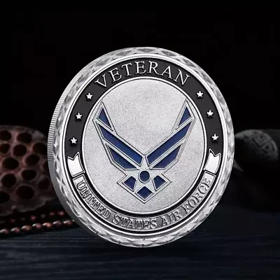 US Air Force Vet Silver Challenge Coin - Excellent Gift/Shipped Free US To US!! • $5.95