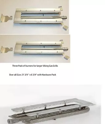 Viking Grill 304 Stainless (3) Pack U Burner With Shield 21 3/4  X 6 3/4   New • $270