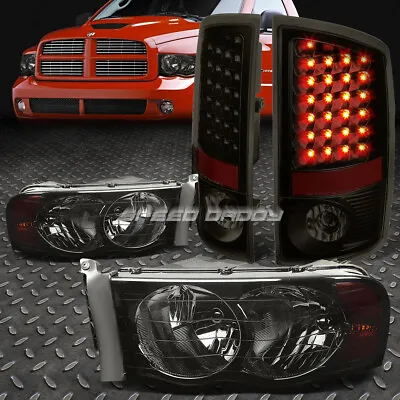 Smoked Headlight+amber Corner+smoked Black Led Brake Tail Light For 02-05 Ram • $134.76