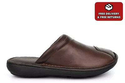 Mens Leather Mules Mens Leather Clogs Leather Slippers (Small Fit Buy 1 Size Up) • £30.77