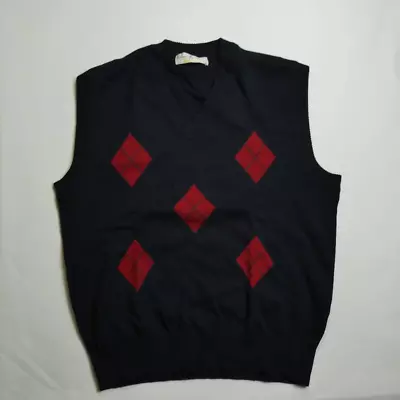 Fairway & Greene Argyle Sweater Vest 100% Merino Wool Large NEW • $21