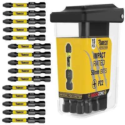 15 X 50mm SabreCut Revolution PZ2 Impact Drill Driver Screwdriver Bits Set • £11.99