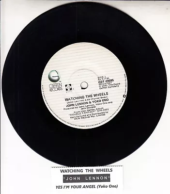 JOHN LENNON  Watching The Wheels BEATLES 7  45 Rpm Record + Juke Box Title Strip • $9.99