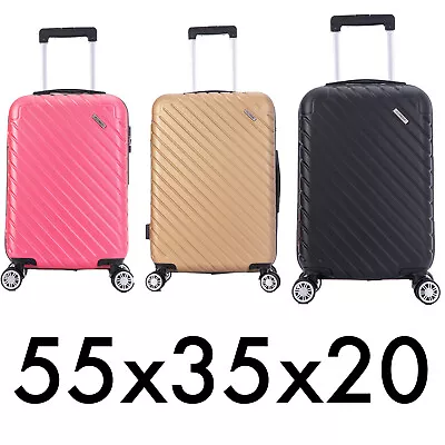 55x35x20 Suitcase Cabin Luggage Hand Carry On Board Case Flight Travel Bag Hard  • £29.99