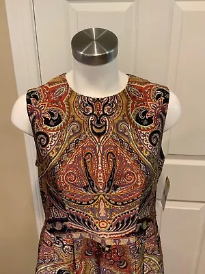 Nanette Lepore Multicolored Paisley 100% Silk Dress Size 10 • $60.75