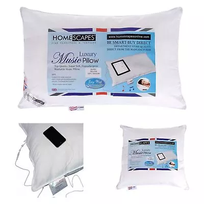 Homescapes Washable 5* Quality 100% Super Microfibre Music Pillow Soft Or Firm • £24.99