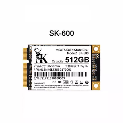 512GB Internal SSD MSATA SATA III For Samsung Dell HP Lenovo Acer Laptop Mini PC • £52.87