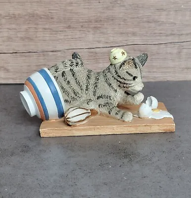 VTG 1996 Ain’t Misbehavin What's Cooking Naughty Gray Tabby Cat Figurine 4 X 2  • $19.89