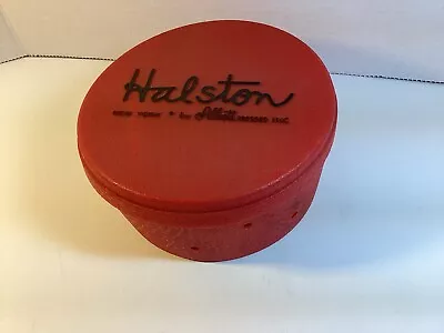 Vintage Red Plastic Textured HALSTON New York Wig Trinket Hat Box • $29.99