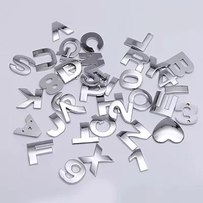 1Pc DIY Chrome 3D Metal Letter Number Emblem Badge Car Sticker Decal Ornaments  • $2.96