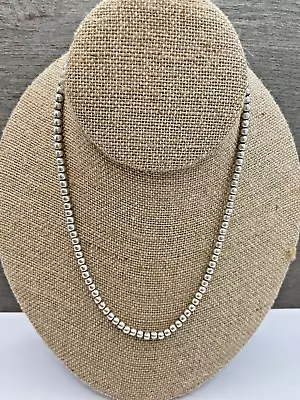 Vintage 925 Sterling Silver Bead Ball Necklace 22.6 Grams • $59