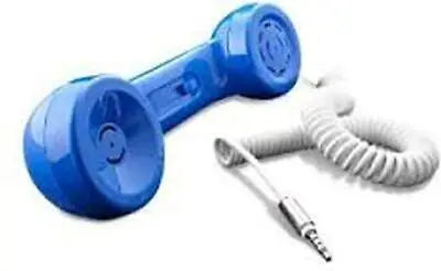 Retro Portable Handset For Smartphone IPhone Notebook Tablet 3.5mm Jack - Blue • £8.39