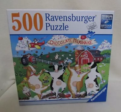 Ravensburger ~ 500 Piece Puzzle ~ Chocolate Milkshake Cows ~19.5  X 14.25  • $7.99