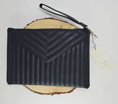 *NWT* A New Day Women's Black Faux Leather Wristlet Clutch • $8.36