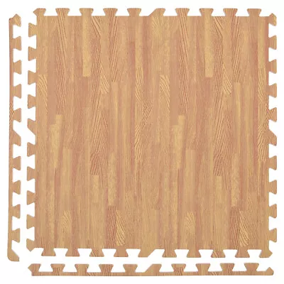 £25.95 • Buy 8/16/24x EVA Foam Floor Wood Effect Interlocking Gym Play Home Soft Tiles Mats