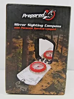 Prepared 4X Mirror Sighting Compass With Paracord Survival Lanyard • $8.99