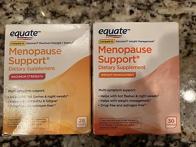 Equate Menopause Support Hot Flashes Weight Mgt/max Strength 58 Caps EXP 01/2025 • $22.99