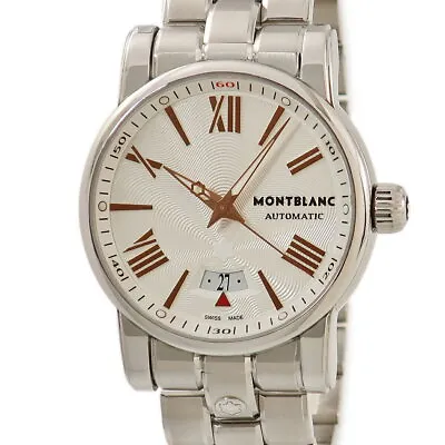 Montblanc Star 4810 105858 Roman Bar Guilloche Men's Automatic Silver Watch Used • $1805.77