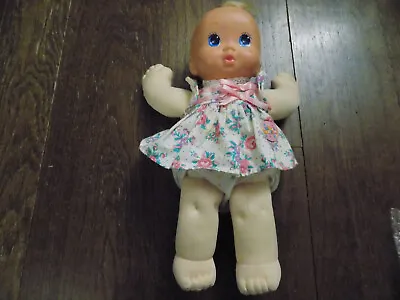 Vtg Magic Nursery 14  Doll Baby W Sound 1989 Mattel Original Dress Diaper Blonde • $10.39