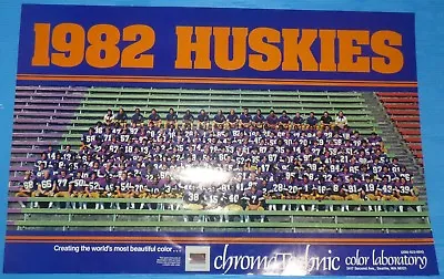 1982 U Of W Huskies Team Photo 23  X 35  From ChromaTechnic Color Lab Seattle • $28.95