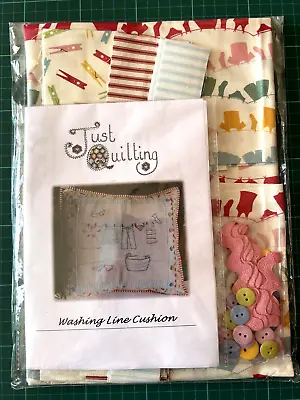 Just Quilting Washing Line Cushion Kit Including All Fabrics & Trims • £25