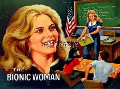 Vintage TV Show The BIONIC WOMAN Lunchbox Side B 2  X 3  Fridge MAGNET • $8.25