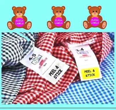 Stick On Clothing Name Labels Clothes School Uniform Care Home Kids Childrens • £6.75