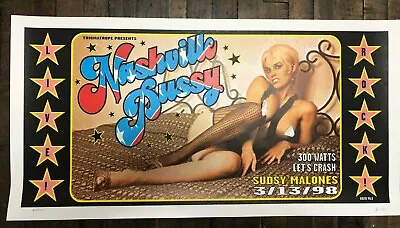 $69.95 • Buy Frank Kozik - 1997 Nashville Pussy Poster Sudsy Malone's Ohio Concert S/N Print