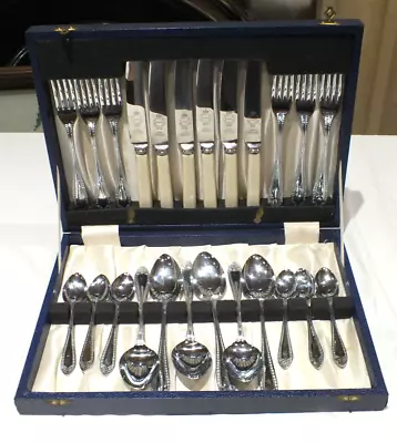 Vintage Canteen Of Cutlery 24Pcs Firth Sheffield Chrome Plated Boxed • £32