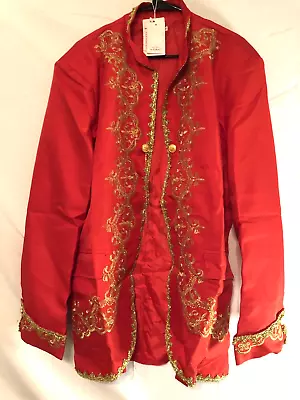 Crubelon Men's Fashion  Prince Tailcoat Jacket Gold Accents Dress Court XXL NEW • $39.99