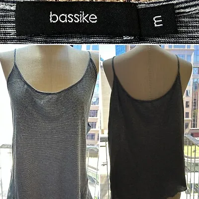 BASSIKE 100% Organic Cotton Blue Stripes Sleeveless Top Pullover Size Medium • $29