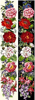 £22.50 • Buy Berlinwork Bell Pull 1 Flower Counted Cross Stitch Kit Or Chart 14s Aida