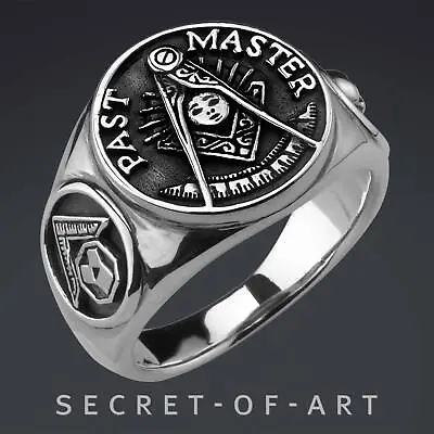 Past Master Ring Masonic Signet Silver 925 Freemason Jewelry Mason Masonry Gift • $159.99