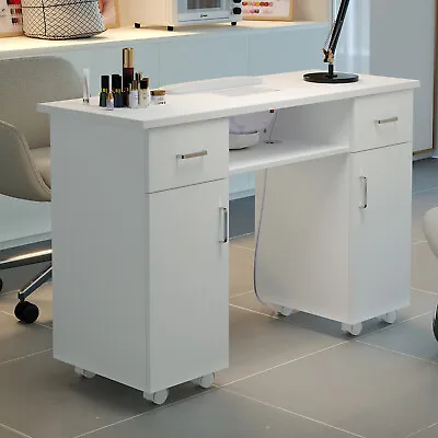 Manicure Nail Table Beauty Salon Bar Technician Work Desk Station Dust Collector • £169.95